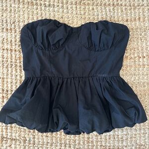 FOREVER 21 strapless bustier style peplum top size Medium